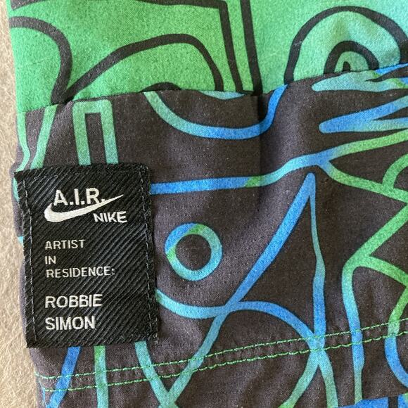 Nike Mens Yoga Training Robbie Simon Shorts Sz XXL Green Black Gym Swoosh A.I.R. - Picture 6 of 12